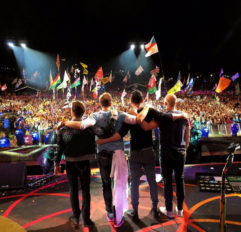 Coldplay performing at Glastonbury Festival in 2016 Coldplay performing at Glastonbury Festival in 2016